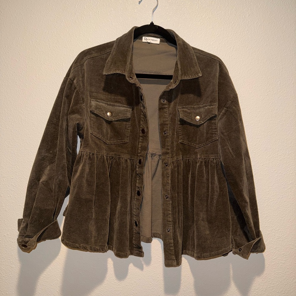 Brown/Green Corduroy Women's Jacket